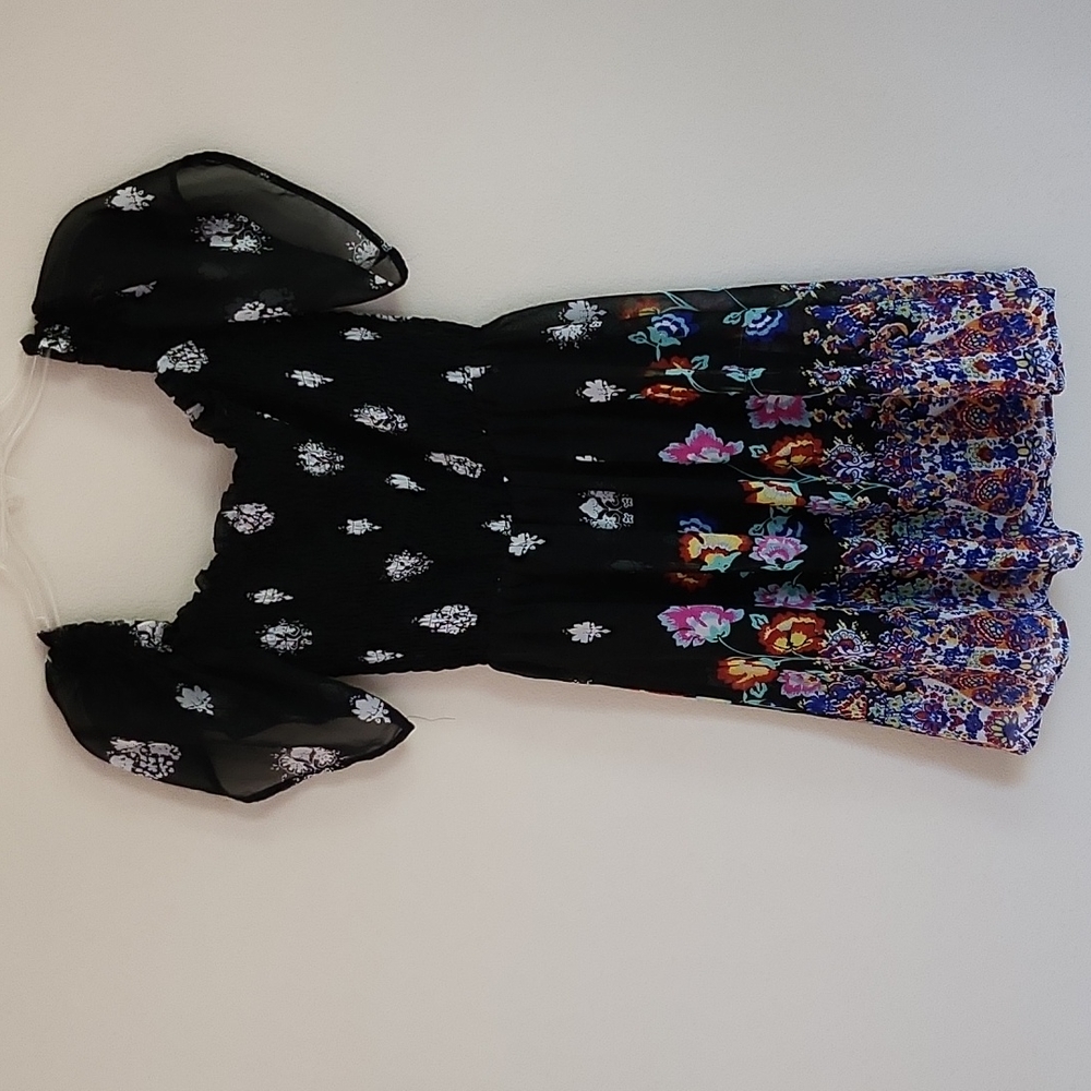 City Studio black floral mini dress